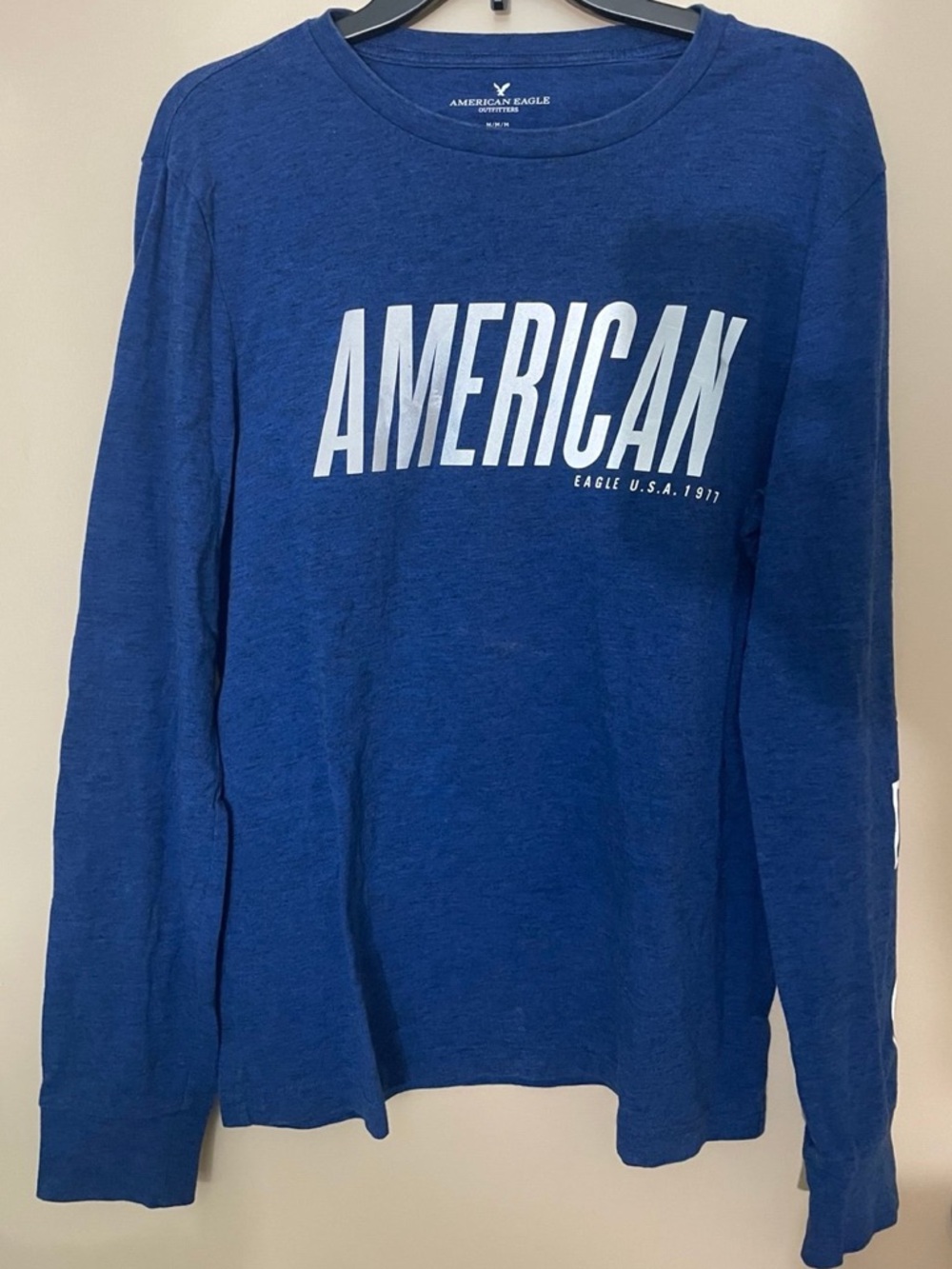 American Eagle Outfitters Navy Blue Logo Long Sleeve